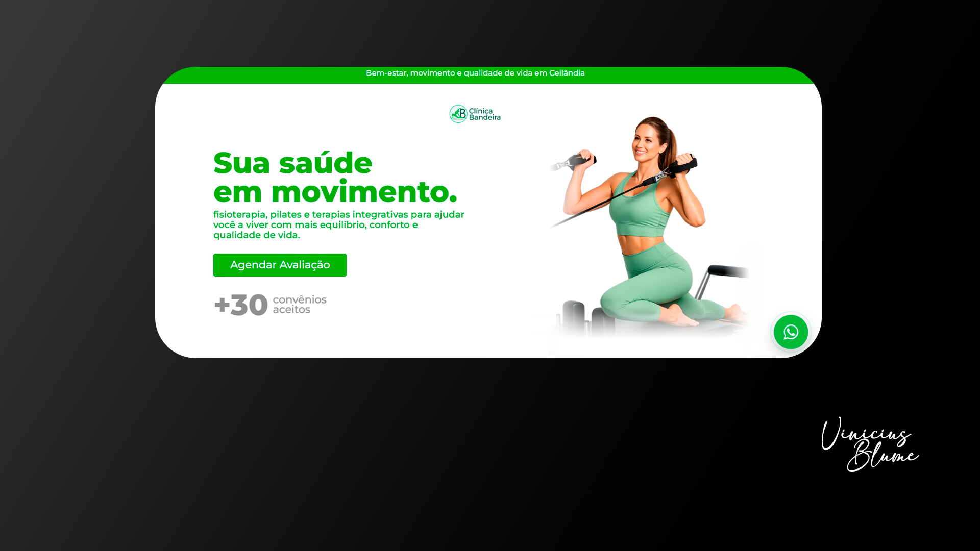 Landing page profissional desenvolvida para Clínica Bandeira