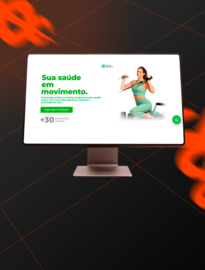Landing page profissional desenvolvida para Cl&iacute;nica Bandeira
