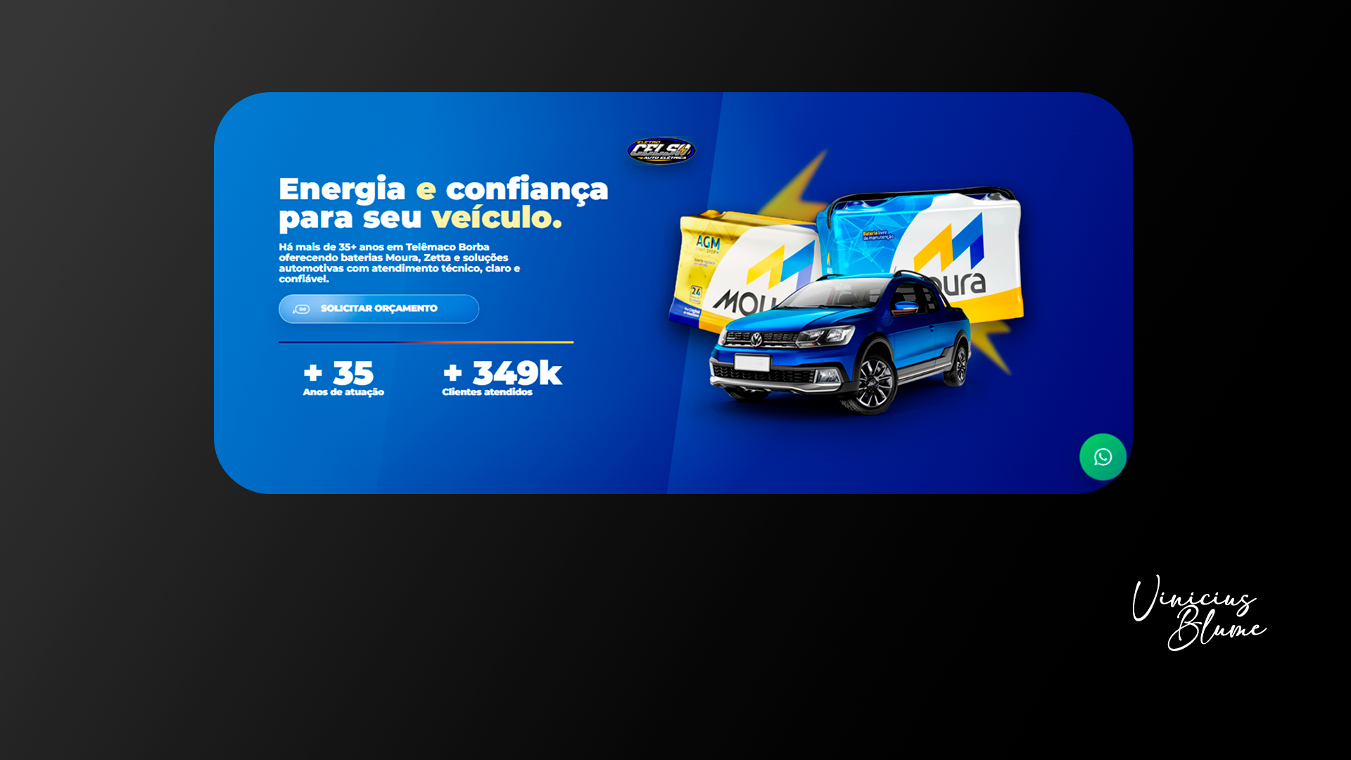 Landing page profissional desenvolvida para Eletro Celso